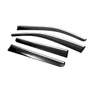 Raamdeflectoren met chromen sierlijst (4 stuks, Sunplex Chrome) Volkswagen Amarok 2010–2022 foto 2