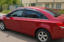 Chevrolet Cruze 2009–2015 Ruitenwindschermen met chroomlijst SD (4 stuks, ABM) foto 1