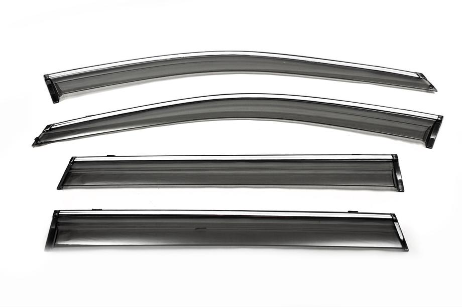 Subaru Outback 2009–2014 Raamdeflectoren met chroomstrip (4 stuks, Libao) Image