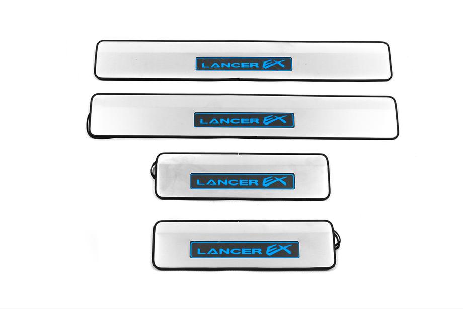 Mitsubishi Lancer X 2008– RVS instaplijsten (Libao Led, 4 stuks) Image