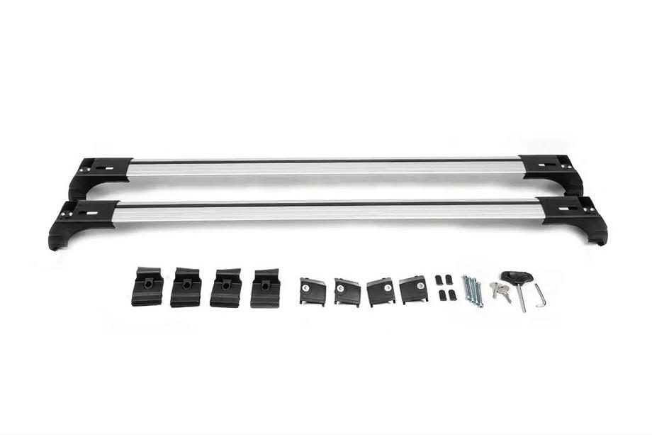 Opel Astra H 2004–2013 Dwarsdragers voor geïntegreerde dakrails, afsluitbaar Skybar V2 (2 stuks) Grijs Foto 5
