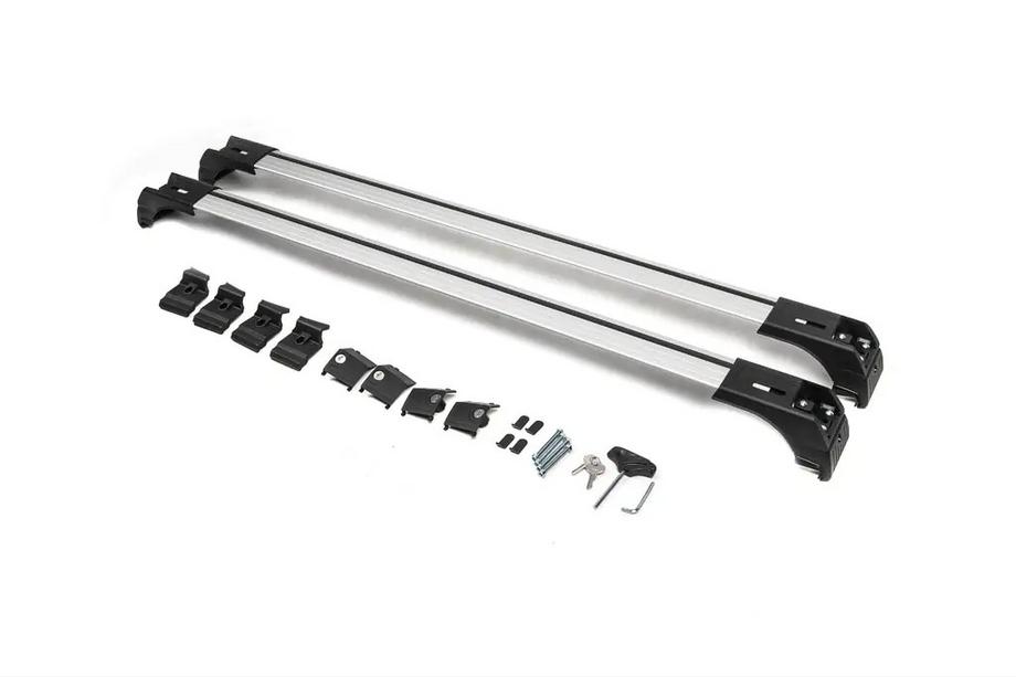 Opel Astra H 2004–2013 Dwarsdragers voor geïntegreerde dakrails, afsluitbaar Skybar V2 (2 stuks) Grijs Foto 14