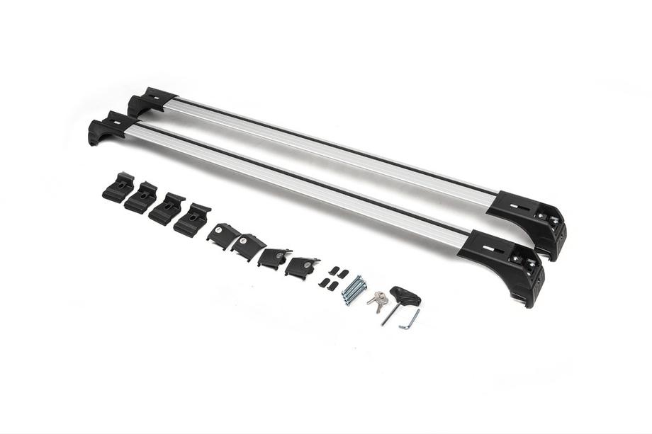 Opel Astra H 2004–2013 Dwarsdragers voor geïntegreerde dakrails, afsluitbaar Skybar V2 (2 stuks) Grijs Foto 4