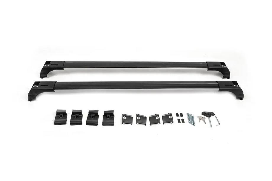 Opel Astra H 2004–2013 Dwarsdragers voor geïntegreerde dakrails, afsluitbaar Skybar V2 (2 stuks) Grijs Foto 6