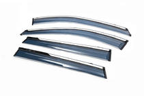 Nissan X-trail T32/Rogue 2014–2021 Winddeflectoren met chromen sierlijst (4 stuks, BK) foto 1