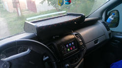 Opel Vivaro 2001–2015 Dashboardplank (2001-2010, zwart met rode stiksels) foto 5