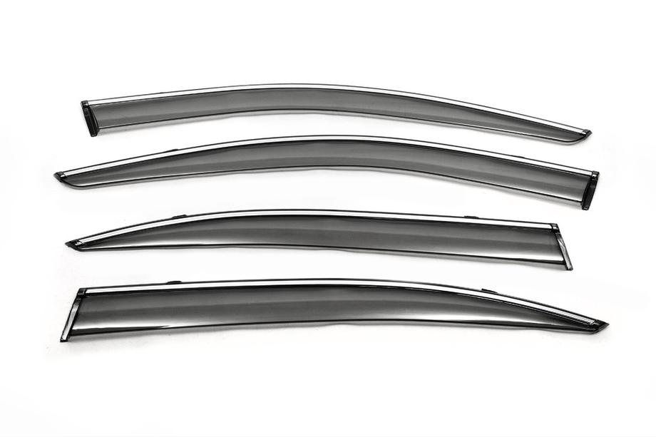 Skoda Octavia II A5 2010–2013 Raamwindschermen met chroom LiftBack (set van 4, Libao) Image