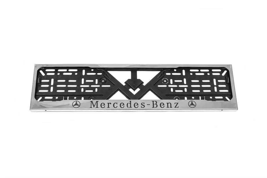 Mercedes-Benz Kentekenplaathouder chroom Mercedes (1 stuk, roestvrij staal) Foto 3