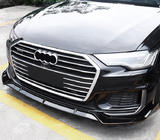 Audi A6 C8 2018–2025 Voorbumper lipspoiler (zwart) foto 1