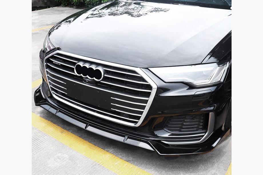 Audi A6 C8 2018–2025 Voorbumper lipspoiler (zwart) Image