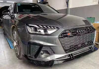 Audi A4 B9 2015–2024 Voorbumper lip spoiler 2021-2023 (zwart) foto 1