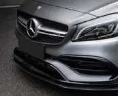 Mercedes A-Klasse W176 2012–2018 Voorbumper lipspoiler (voor AMG-Line / A45 AMG HB 2016-2018, zwart) foto 2