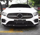 Mercedes A-Klasse W177 2018– Frontlip spoiler (voor AMG-Line 2018-2021, zwart) foto 1