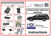 Nissan X-trail T31 2007–2014 Afsluitbare dwarsdragers voor geïntegreerde dakrails WingBar V1 (2 stuks) foto 3