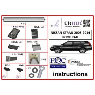 Afsluitbare dwarsdragers voor geïntegreerde dakrails WingBar V1 (2 stuks) Nissan X-trail T31 2007–2014 foto 2