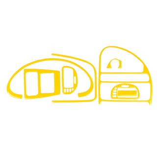 Dashboard sierlijsten (geel) Citroen Saxo 1996–2023