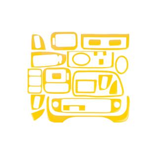 Dashboard sierlijsten (geel) Honda Civic 1995–2001