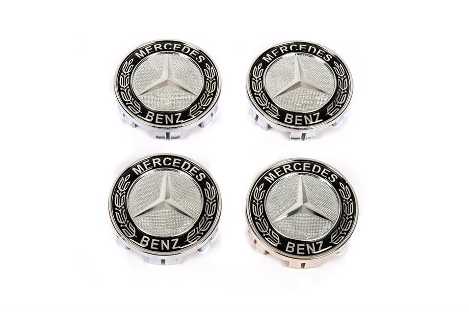 Mercedes-Benz Naafkapjes 71/75 mm zonder ring (set van 4, zwart V2) Foto 2