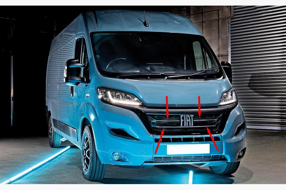 Fiat Ducato 2006–2025 RVS sierlijsten voor radiateurgrille 2022+ (set van 3) Image
