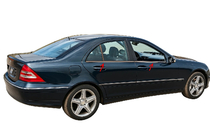 Mercedes C-Klasse W203 2000–2007 RVS raamlijsten 4-delig, Sedan, OmsaLine - Italiaans roestvrij staal foto 1